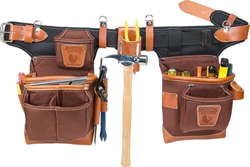 Occidental Leather 9855 Adjust-to-Fit Fat Lip Tool Bag Set - Cafe