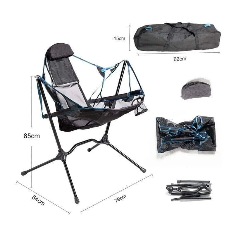 Outdoor Recliner Rocking Chair - Comfortable, Durable for Garden, Camping & Fishing