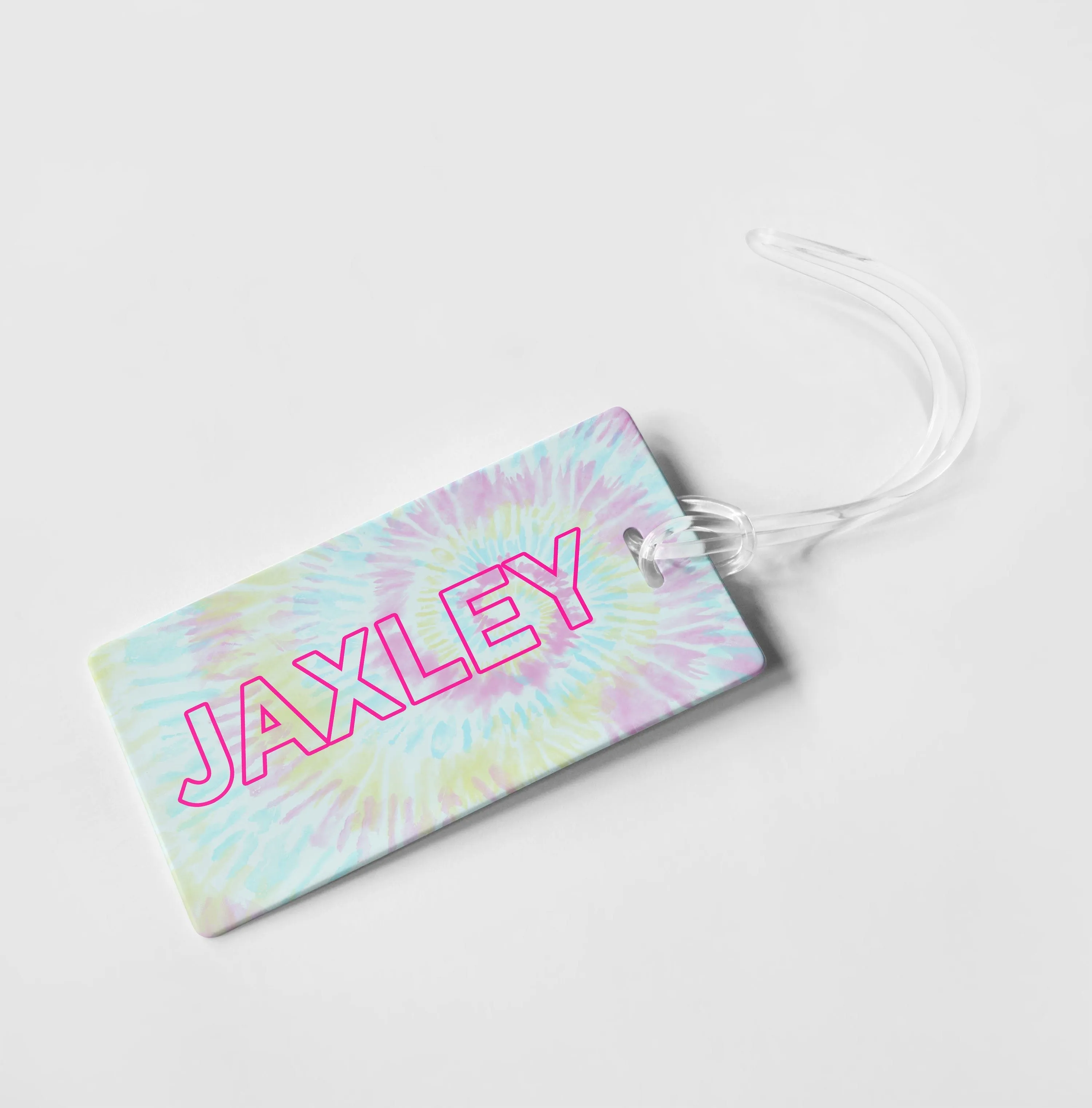 PASTEL TIE DYE PERSONALIZED BAG / LUGGAGE TAG