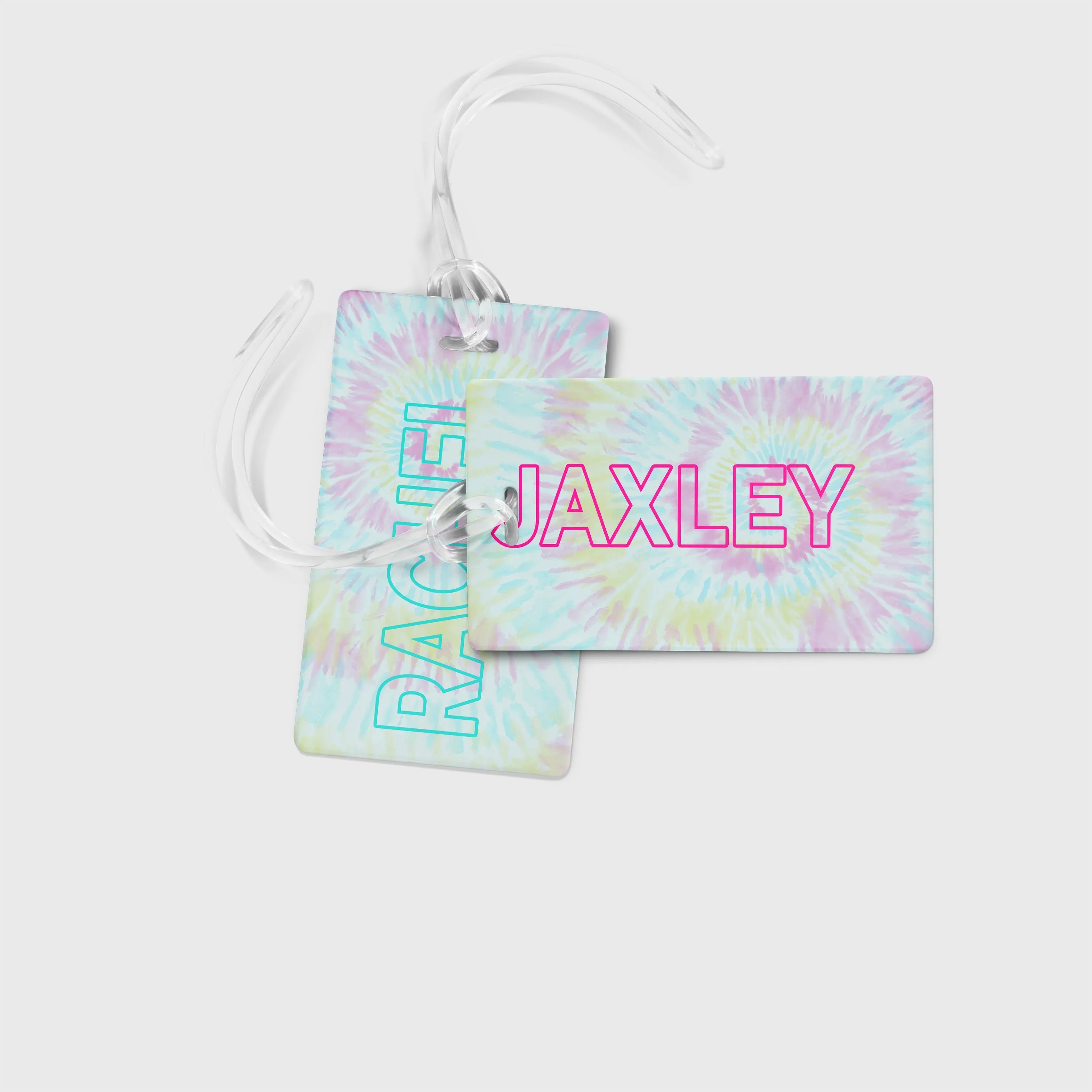 PASTEL TIE DYE PERSONALIZED BAG / LUGGAGE TAG