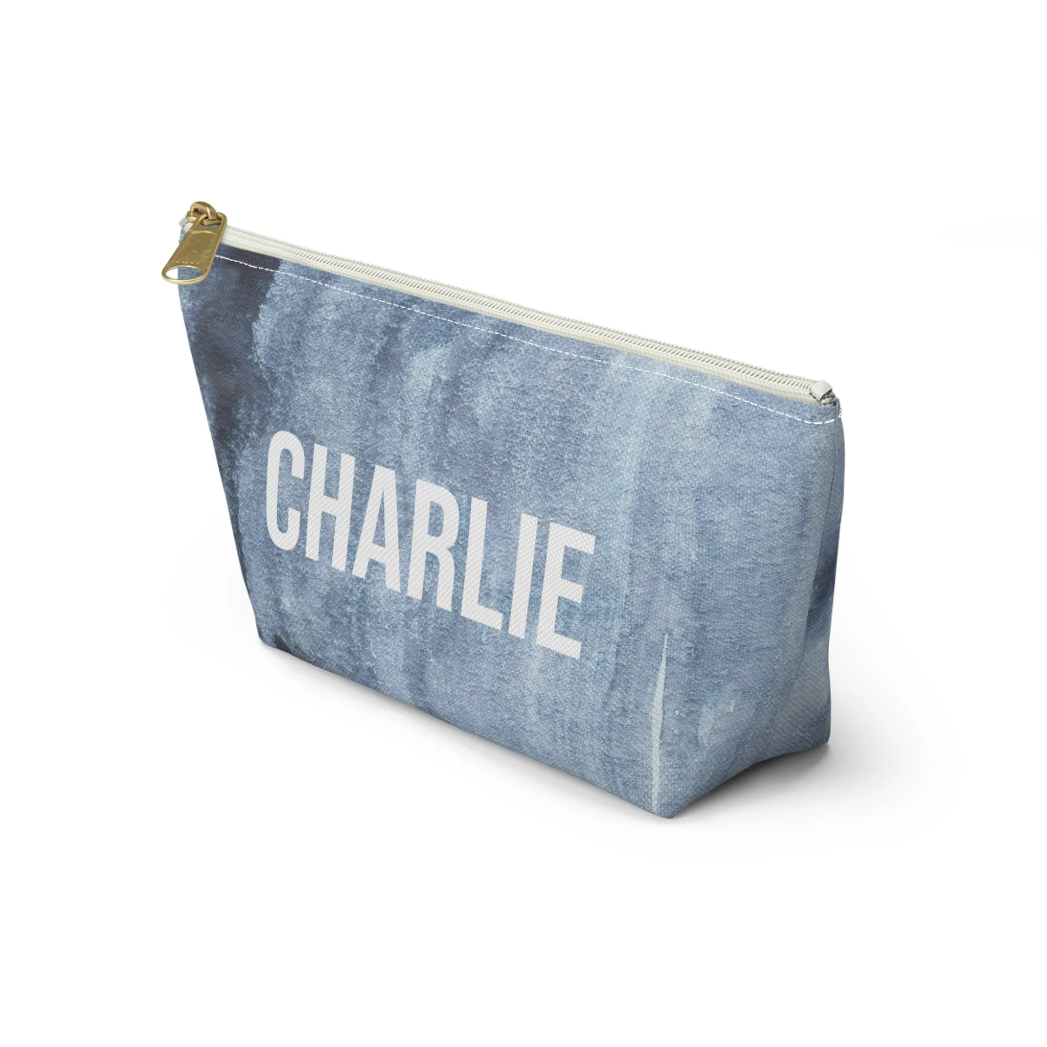 Personalized Denim Watercolor Pencil Pouch