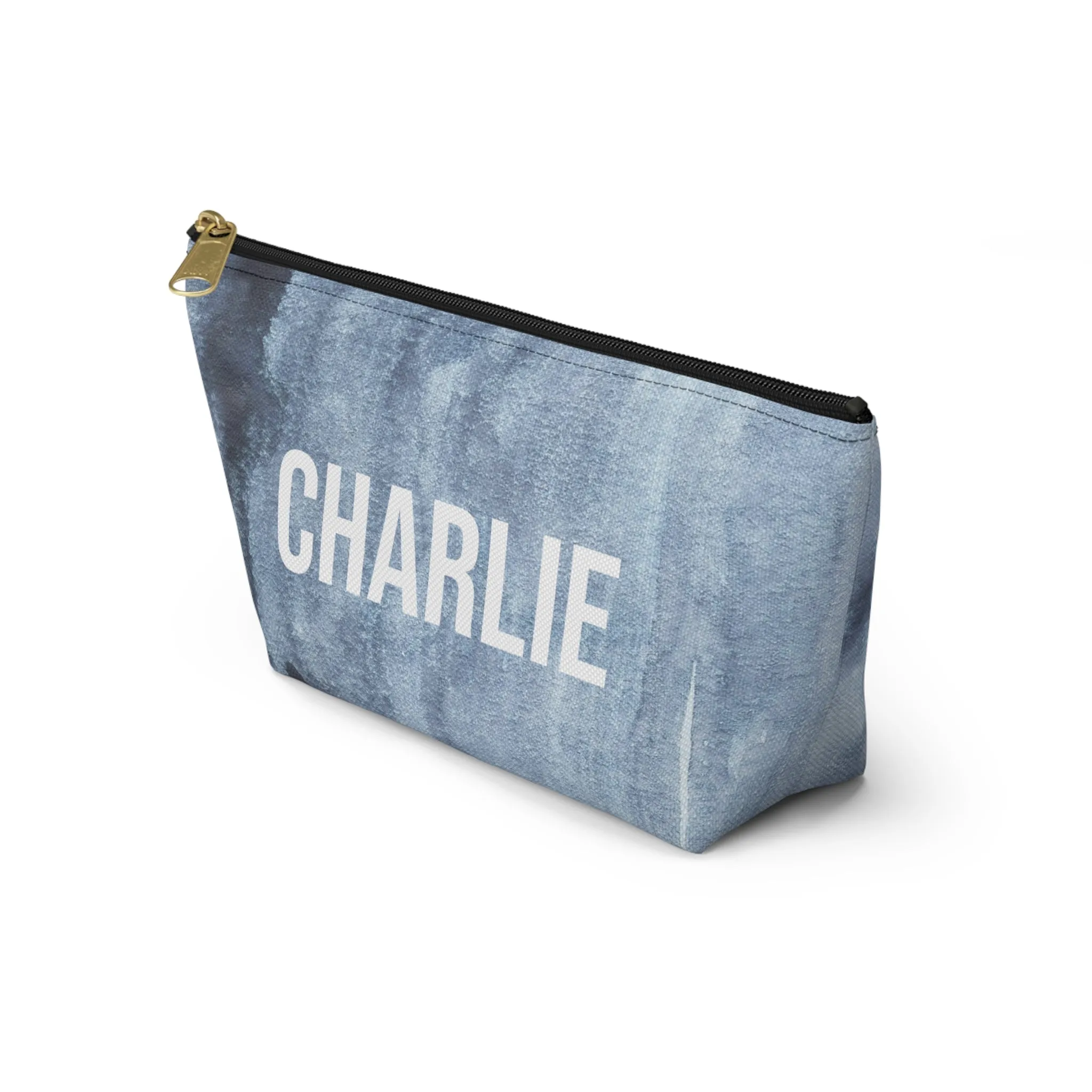 Personalized Denim Watercolor Pencil Pouch