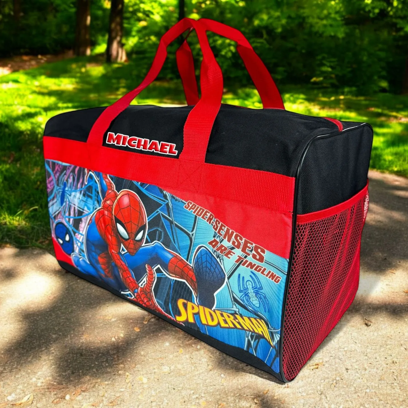 Personalized Kid's Travel Duffel Bag - Spider-Man (No Shoulder Strap)