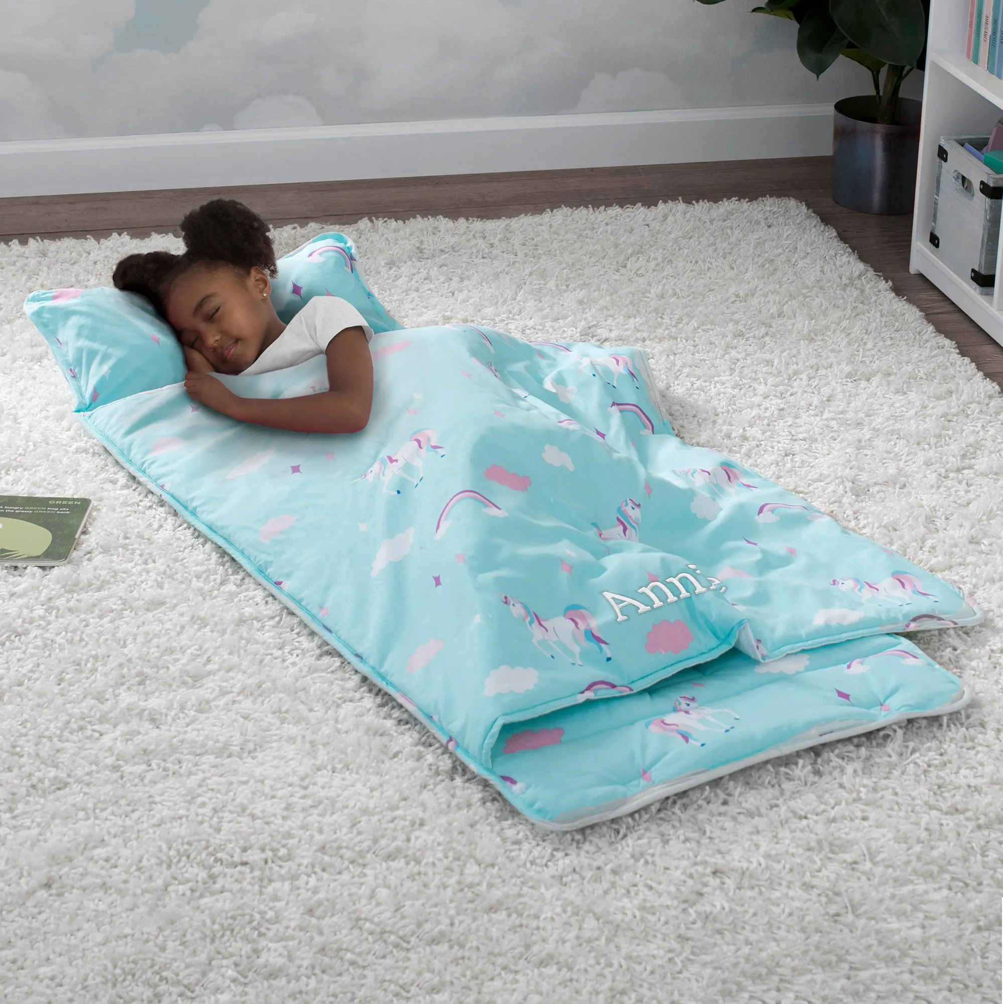 Personalized Nap Mat with Included Pillow and Blanket for Toddlers & Kids