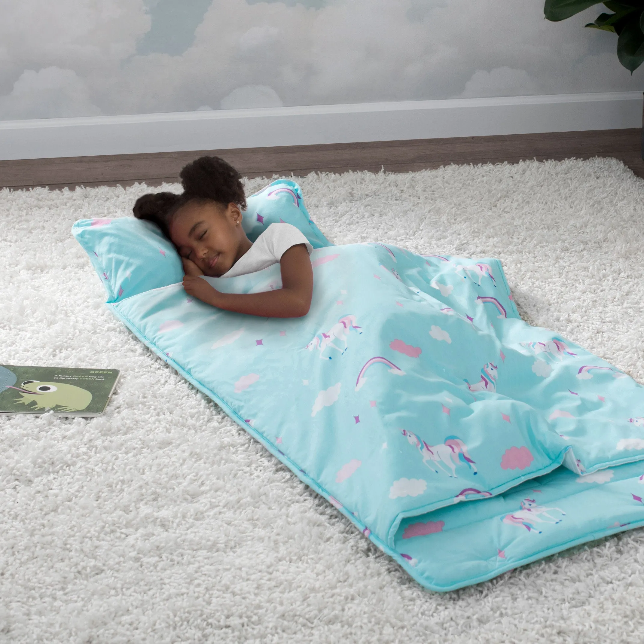 Personalized Nap Mat with Included Pillow and Blanket for Toddlers & Kids