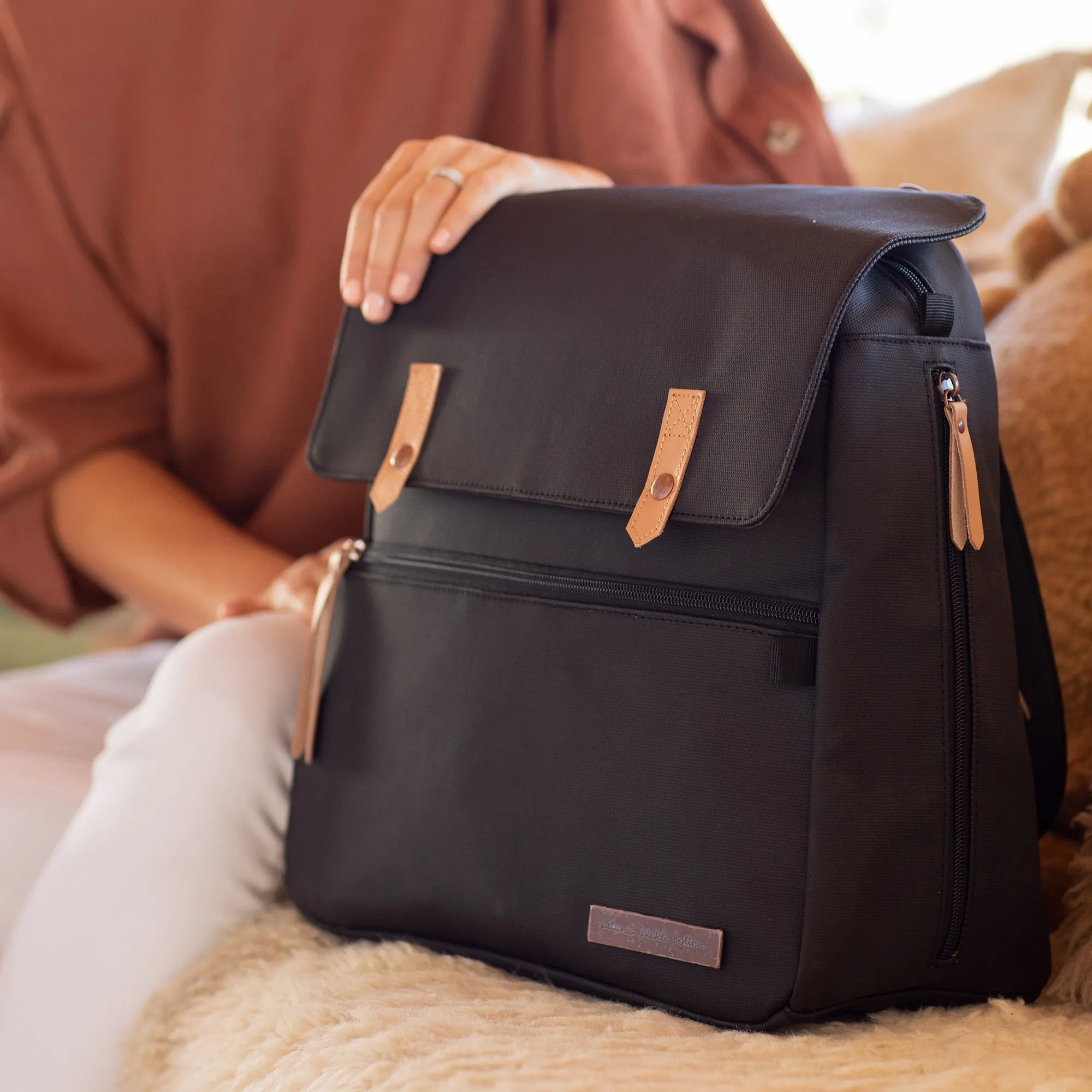 Petunia Pickle Bottom- Meta Backpack: Black matte Canvas