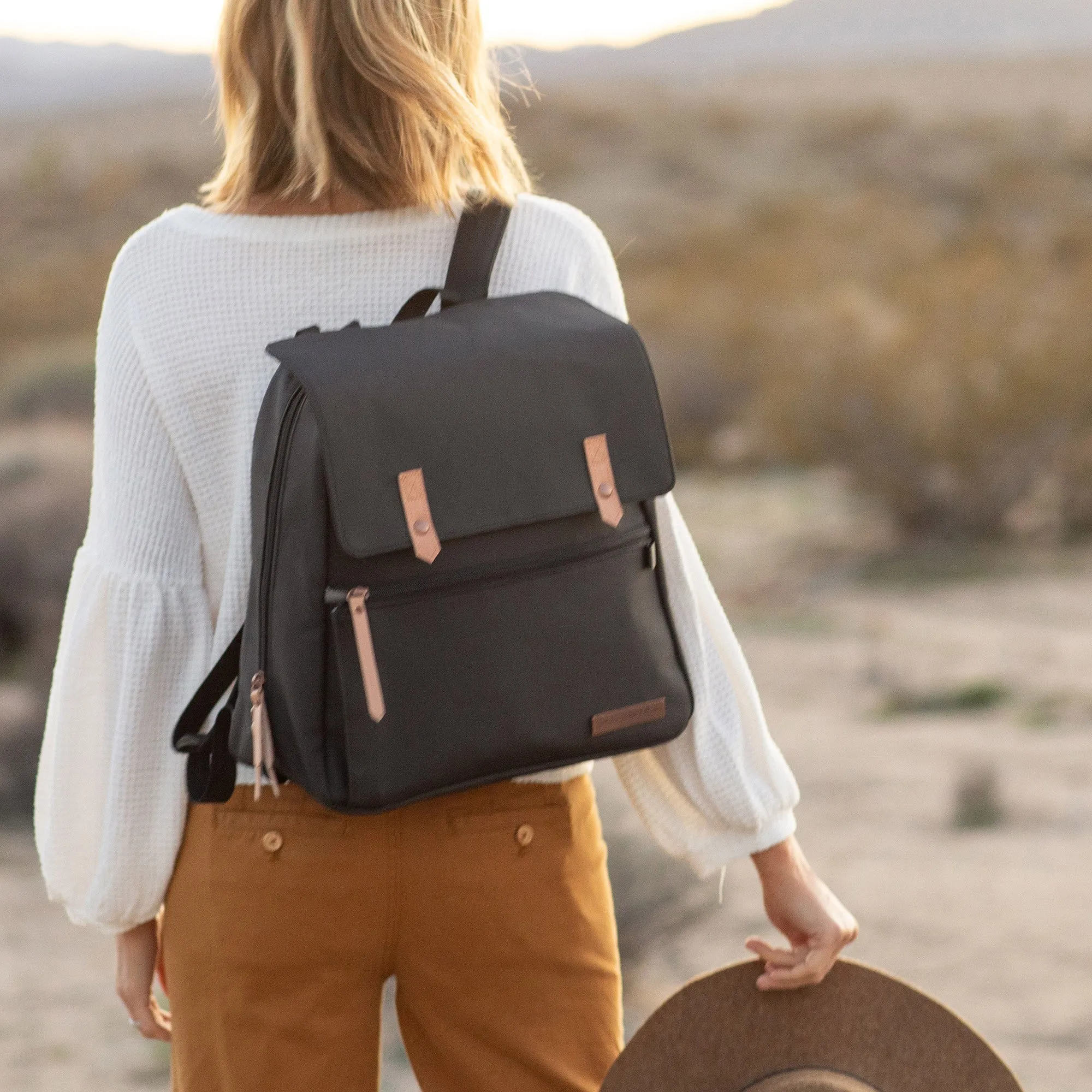 Petunia Pickle Bottom- Meta Backpack: Black matte Canvas