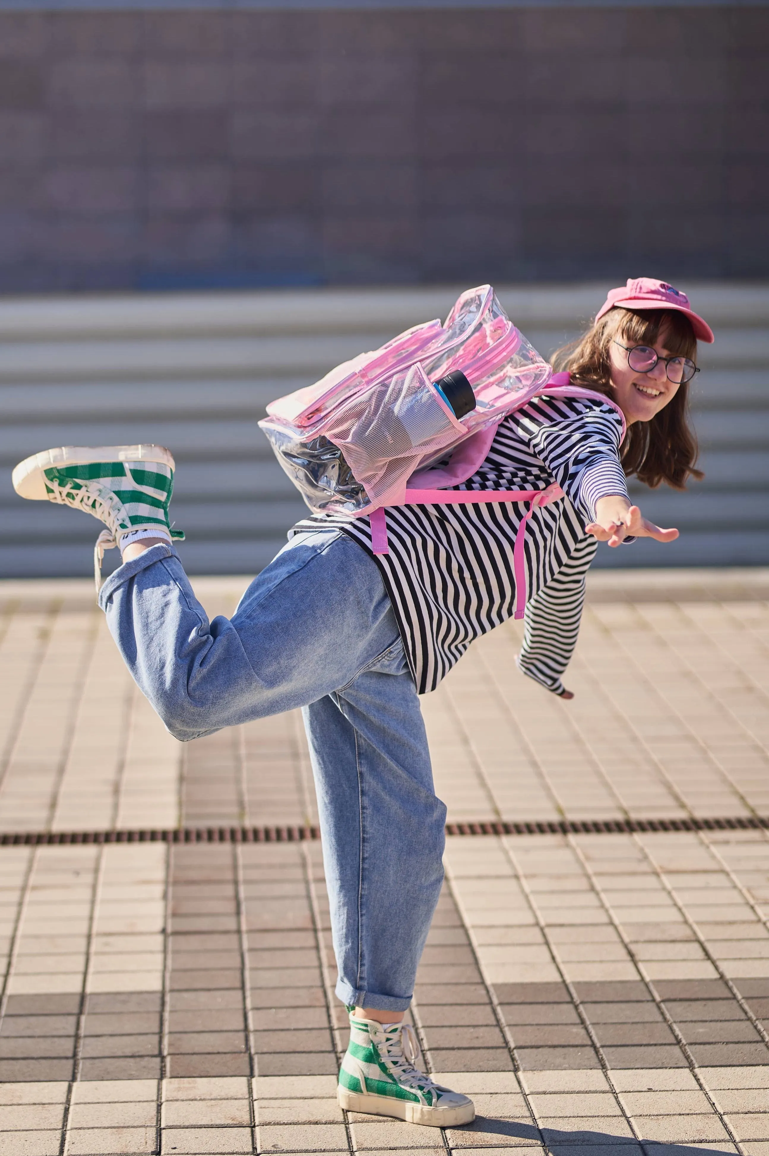 Pink Clear Backpack