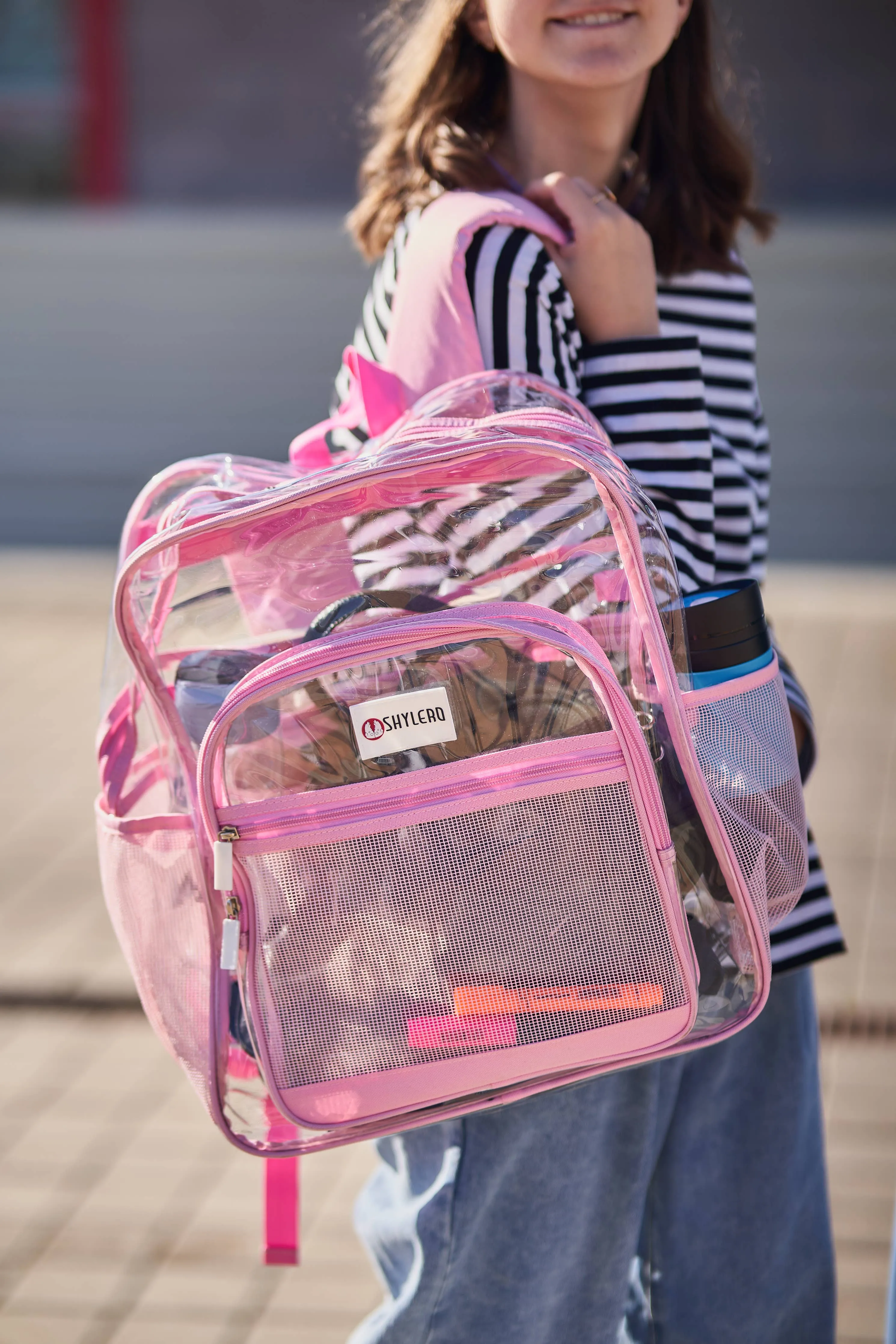 Pink Clear Backpack