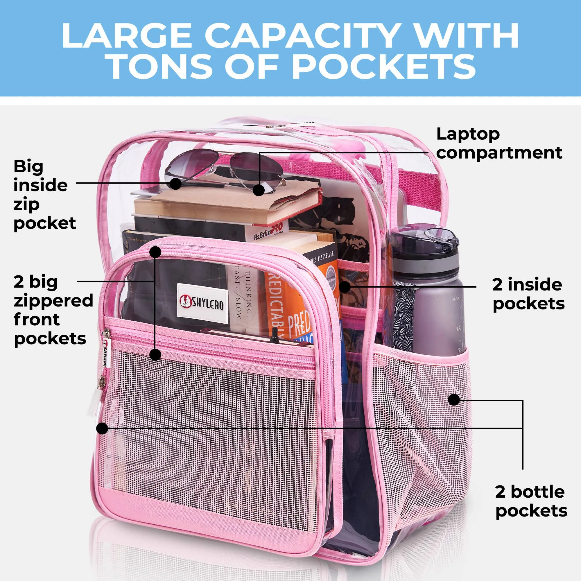 Pink Clear Backpack