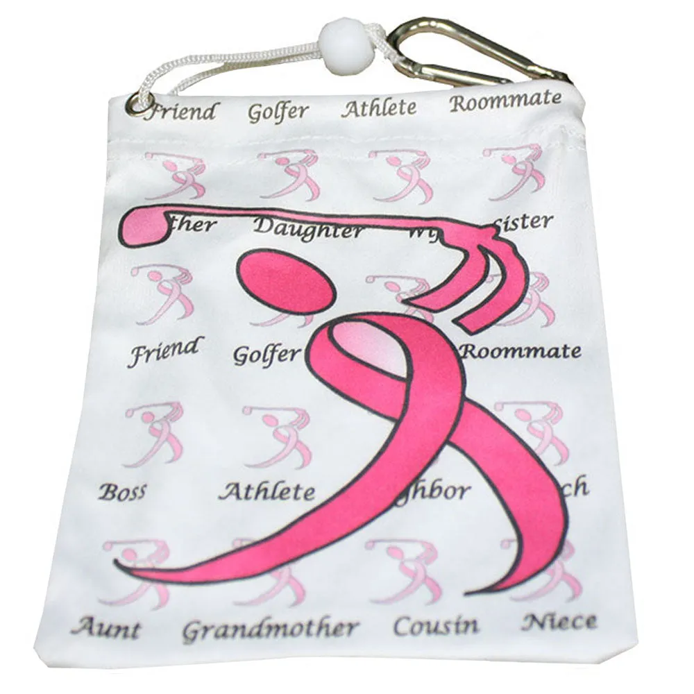 Pink Ribbon Golfer Golf Tee Bag