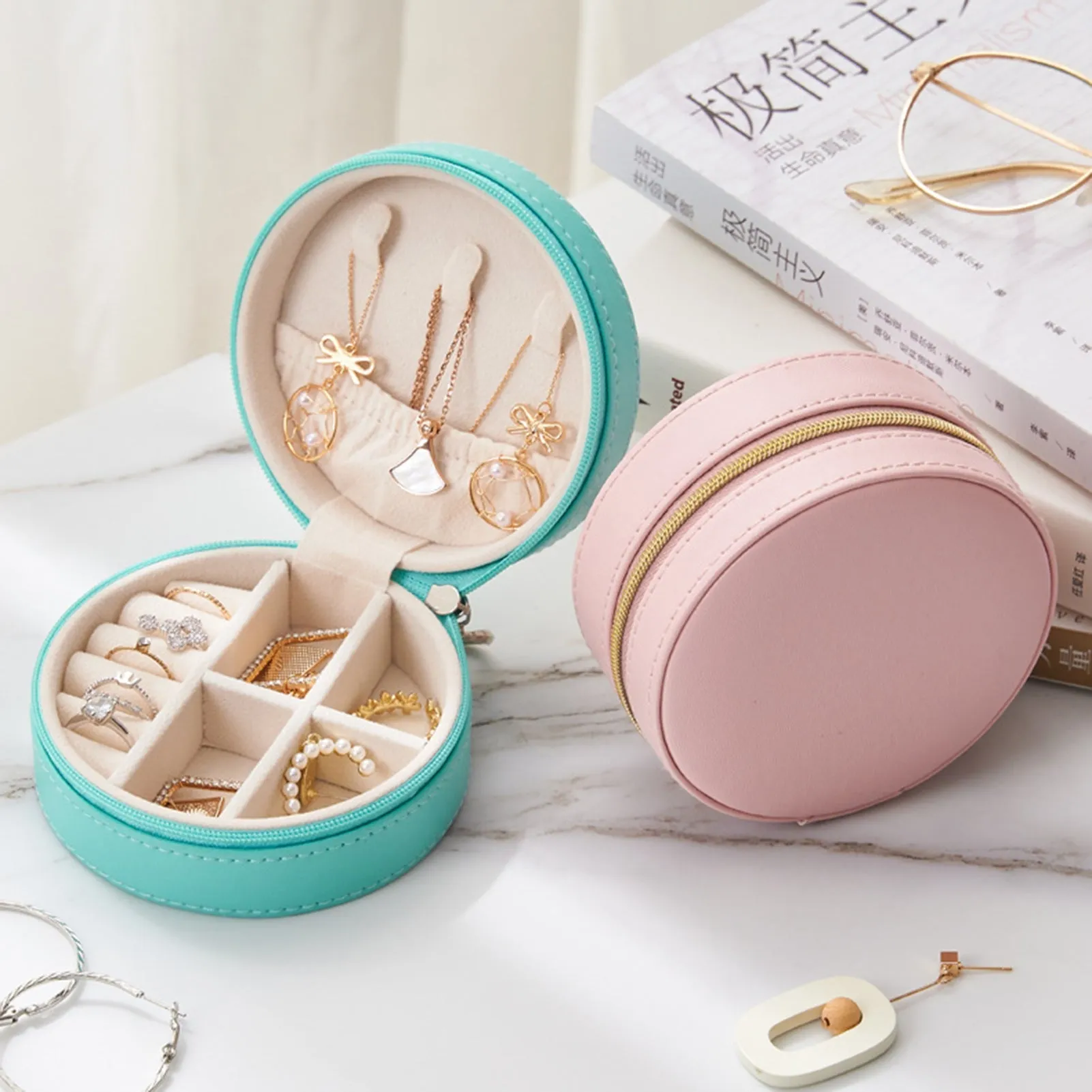 Portable Round Jewellery Organizer