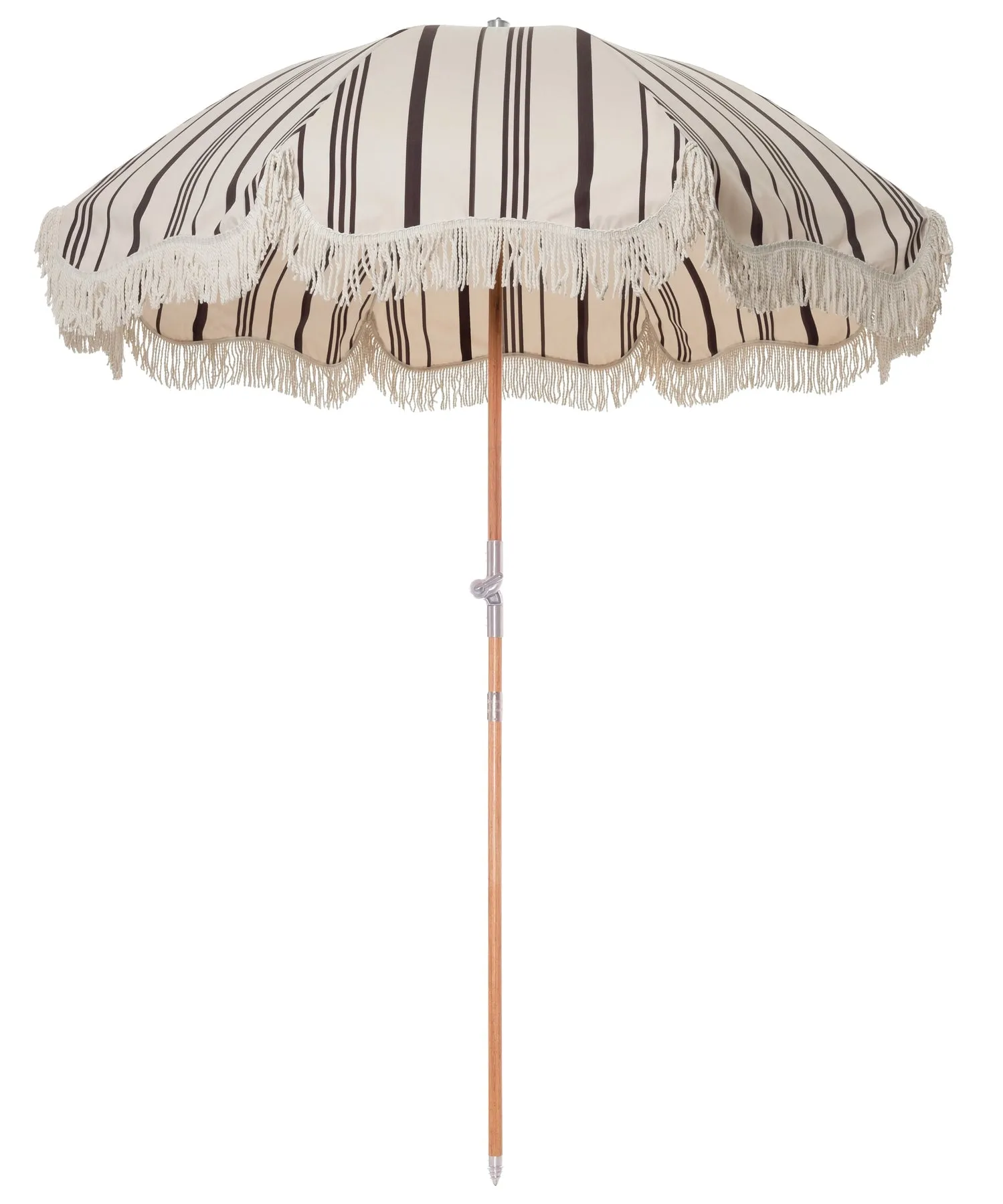 Premium Beach Umbrella: Vintage Black Stripe