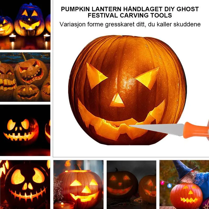 Pumpkin carving set 8 parts in stainless steel