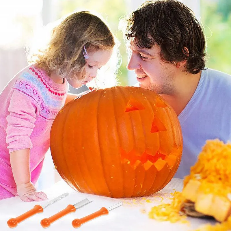 Pumpkin carving set 8 parts in stainless steel