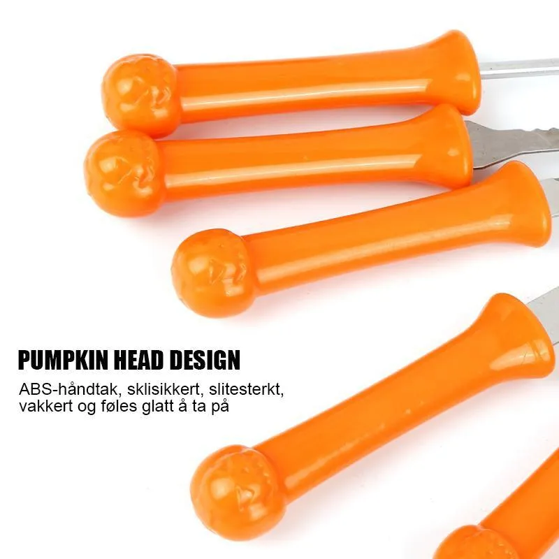 Pumpkin carving set 8 parts in stainless steel