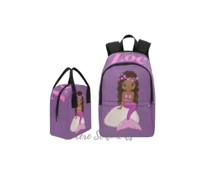 Purple Mermaid Backpack and Lunch Bag Set