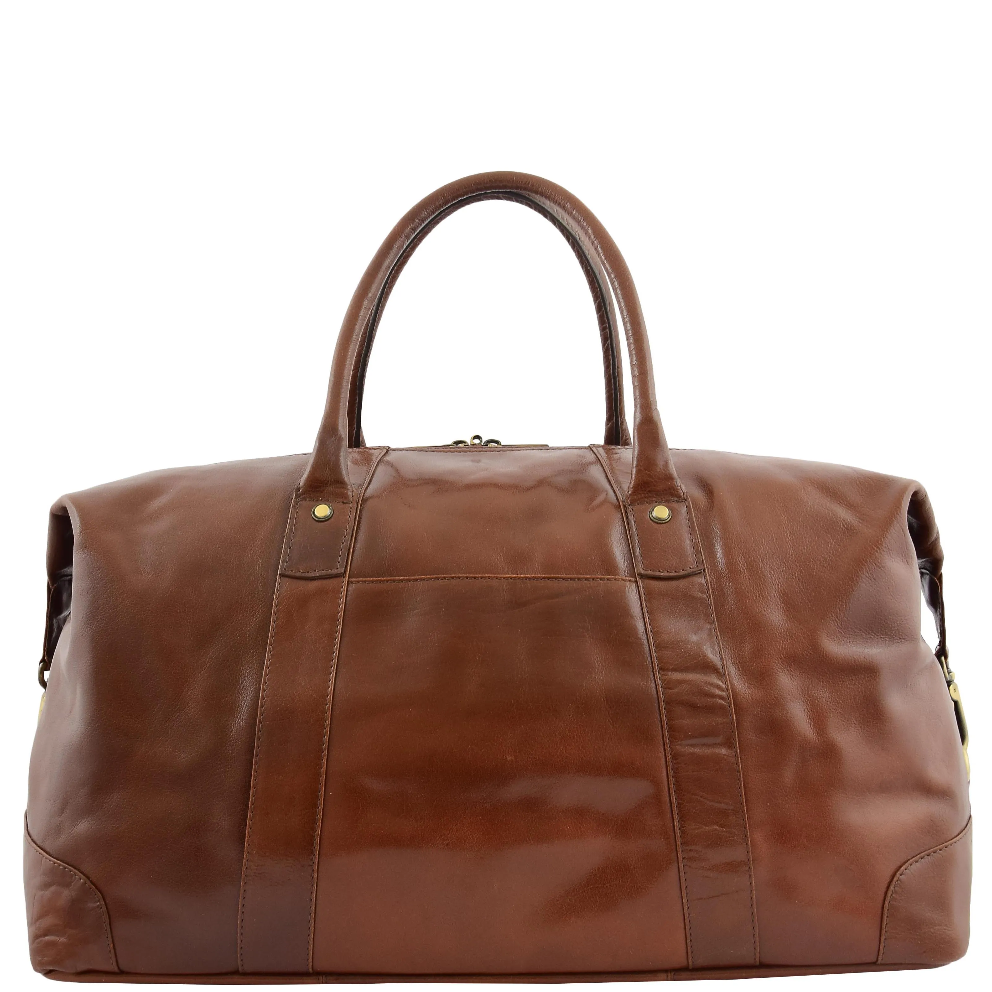 Real Leather Travel Holdall Large Size Duffle Perugia Tan