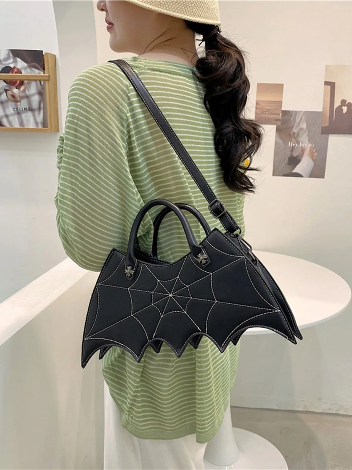 Retro Black Halloween Spider Handbag