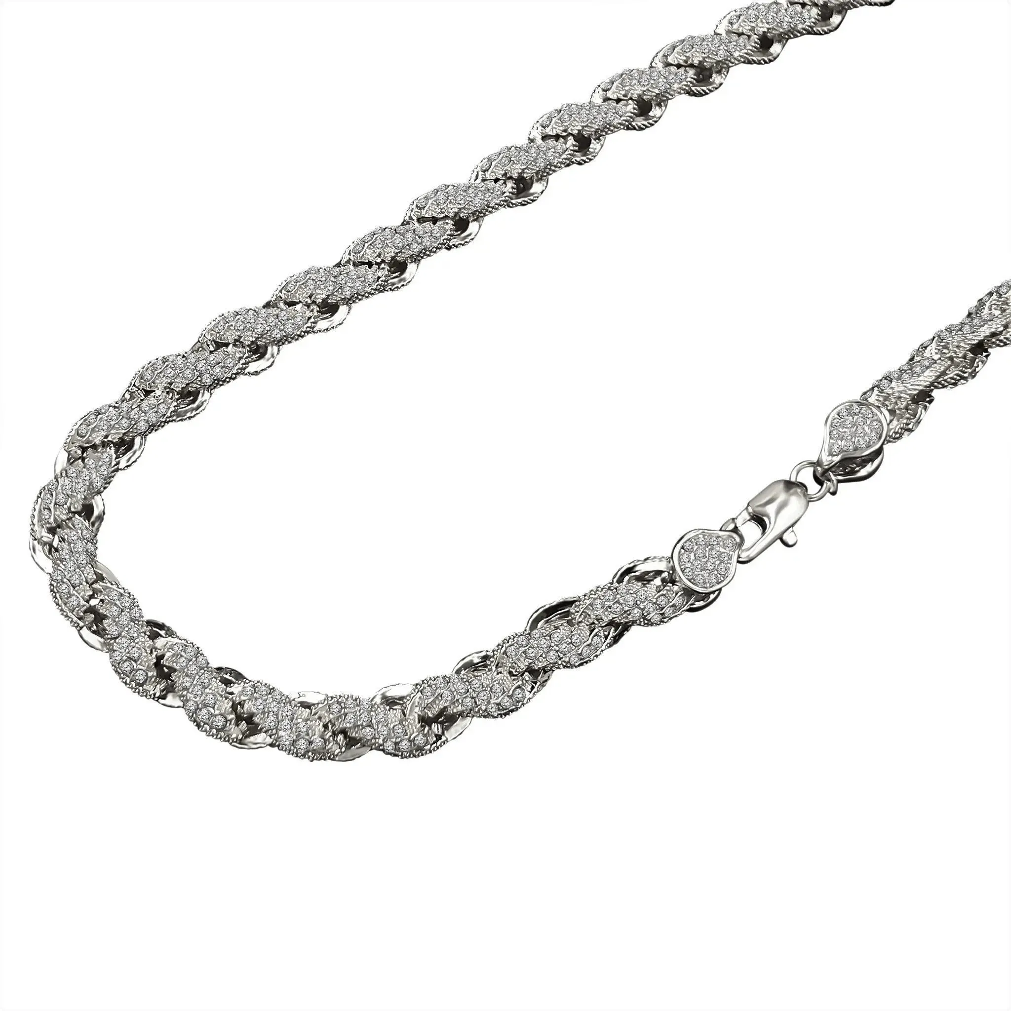 Rhinestone-Studded HAWSER Chain - 10 MM Luxurious Fashion Statement