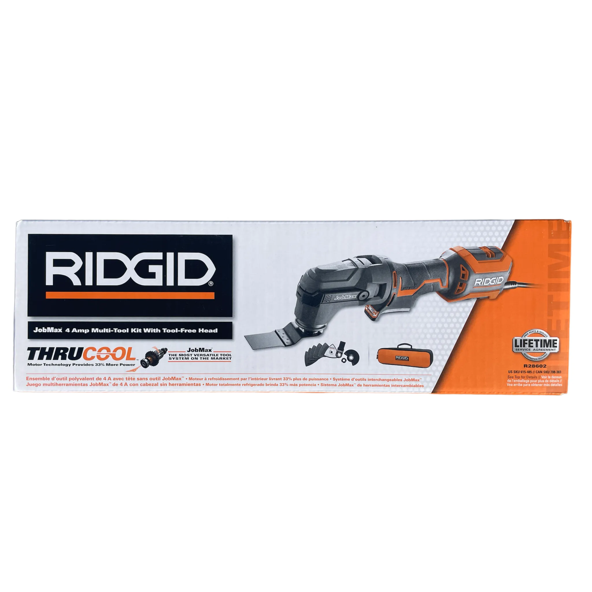 RIDGID 4 Amp Corded JobMax Multi-Tool with Tool-Free Head with JobMax Oscillating Multi-Tool