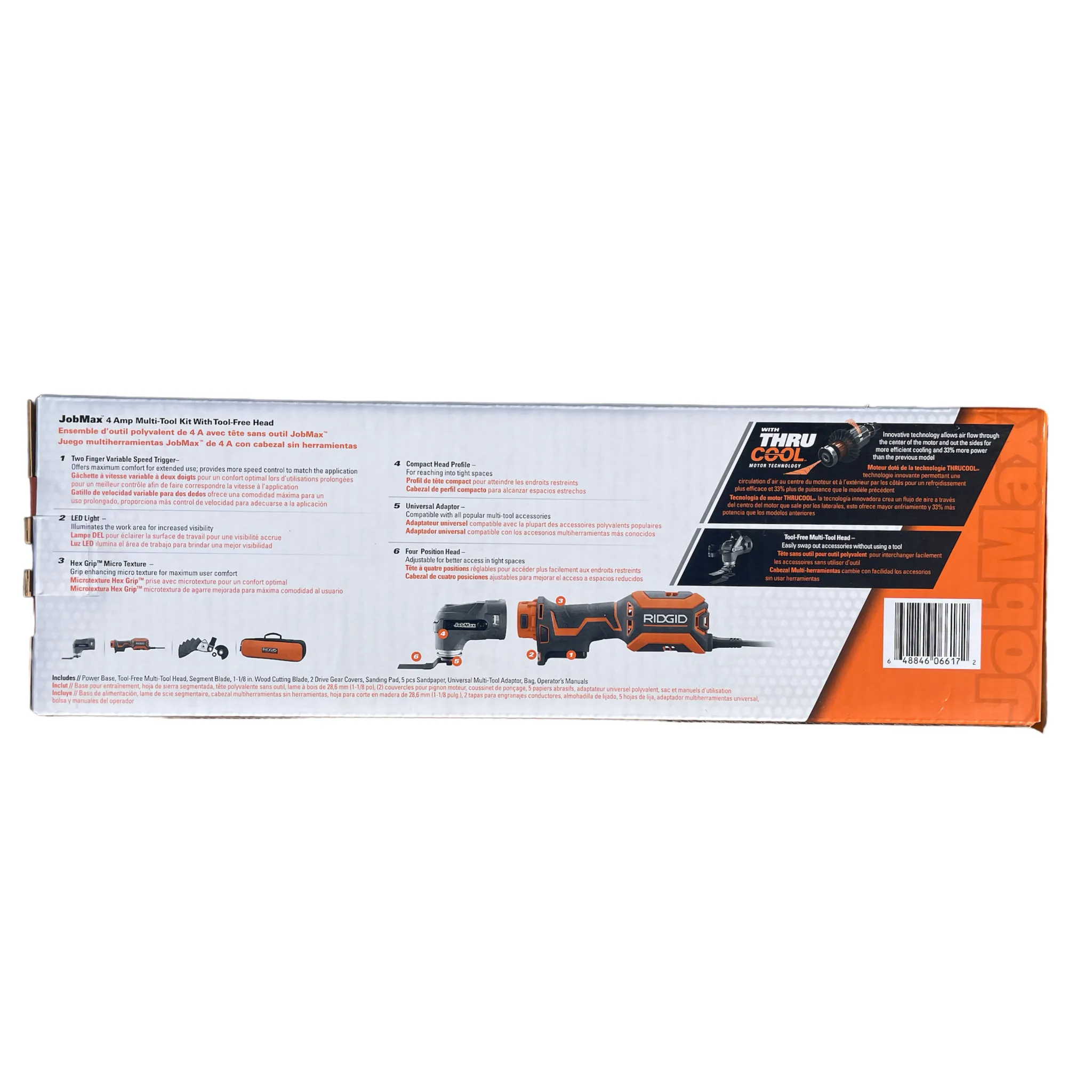 RIDGID 4 Amp Corded JobMax Multi-Tool with Tool-Free Head with JobMax Oscillating Multi-Tool