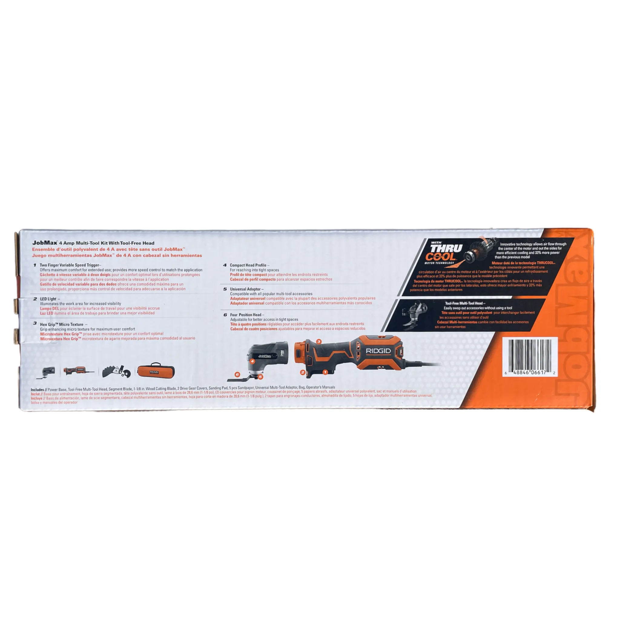 RIDGID 4 Amp Corded JobMax Multi-Tool with Tool-Free Head with JobMax Oscillating Multi-Tool