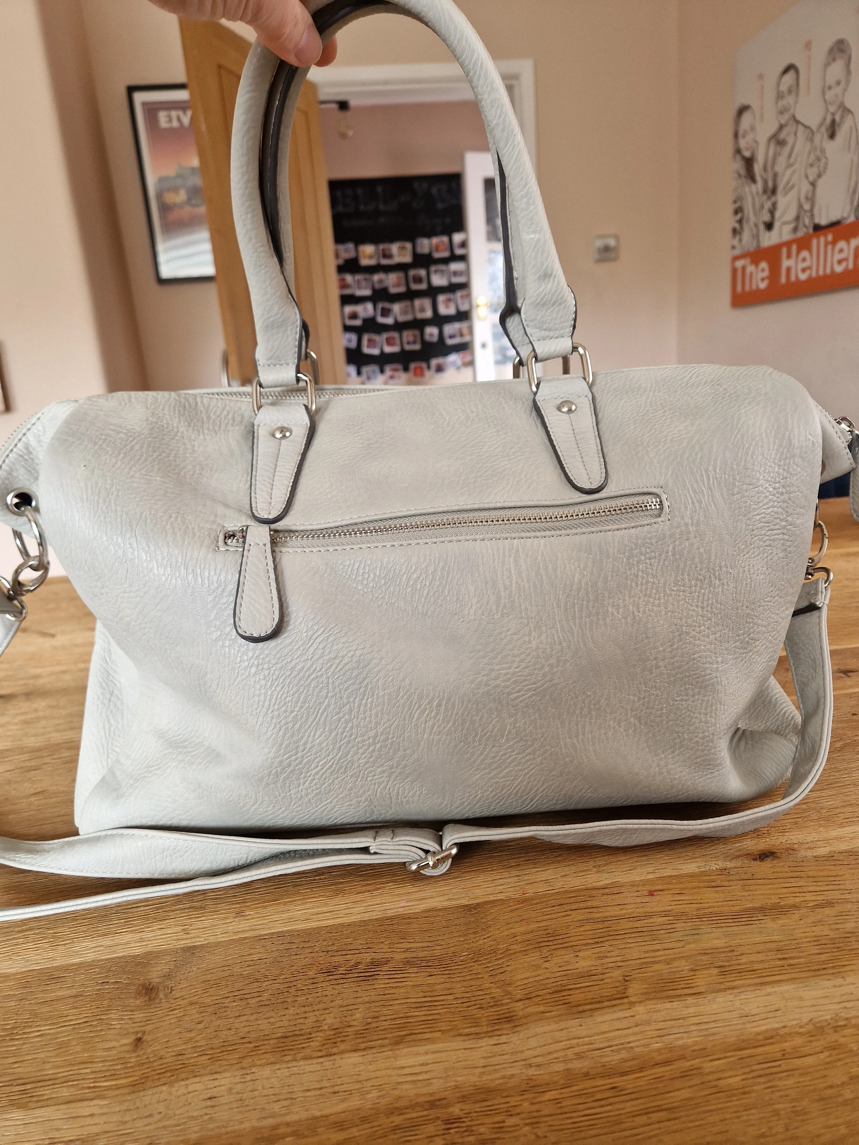 River Island large grey studded luggage bag