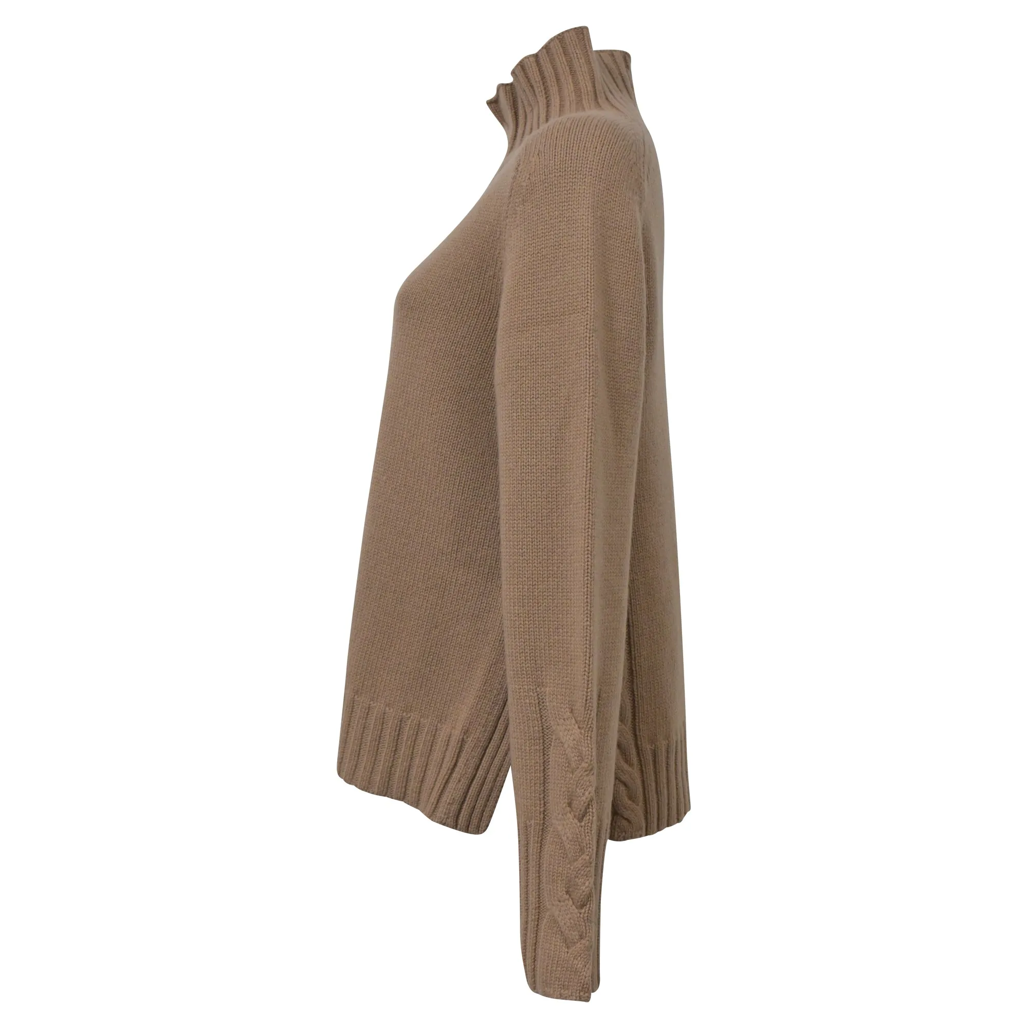 'S Max Mara Chestnut Oceania Sweater in Beige Wool