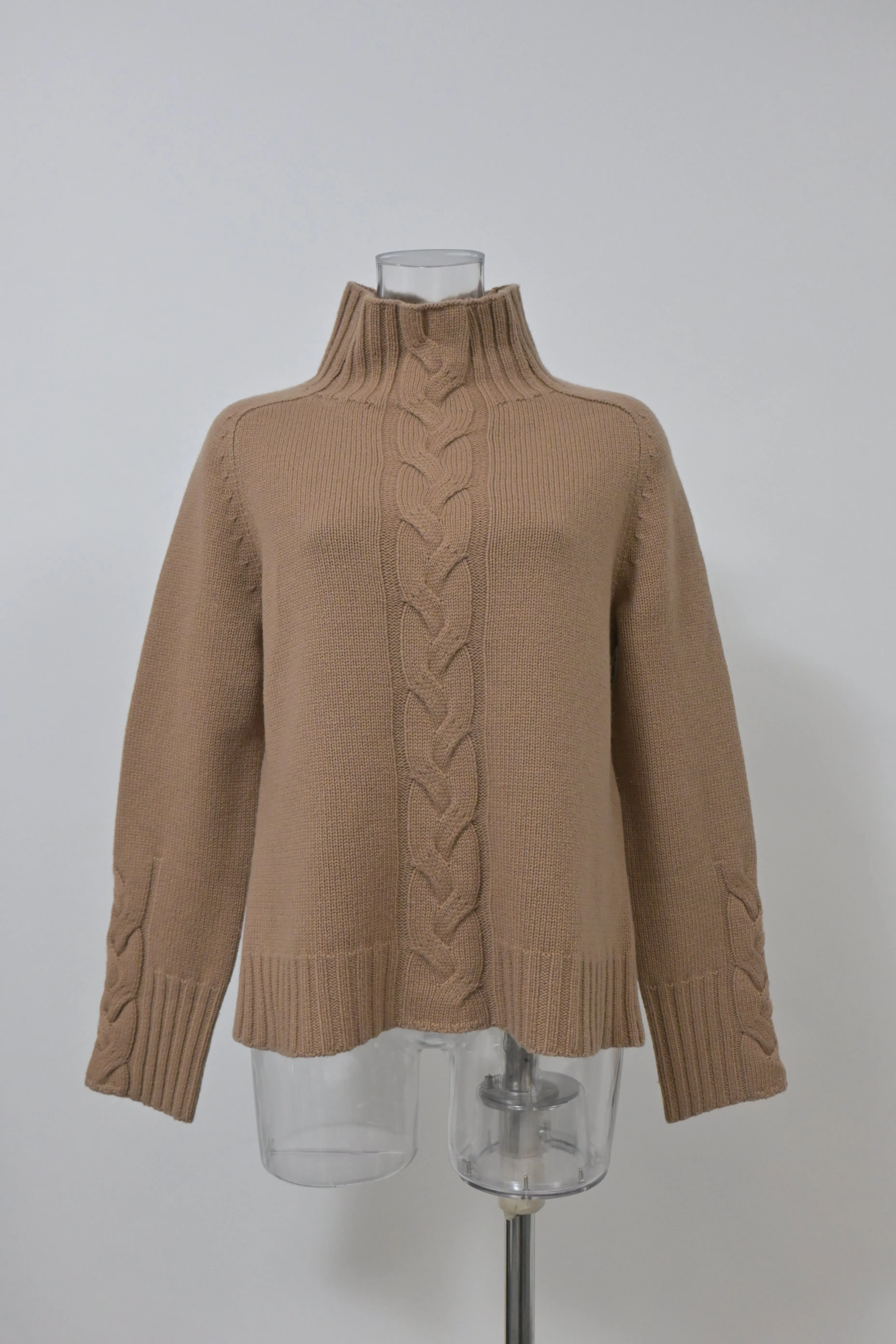 'S Max Mara Chestnut Oceania Sweater in Beige Wool