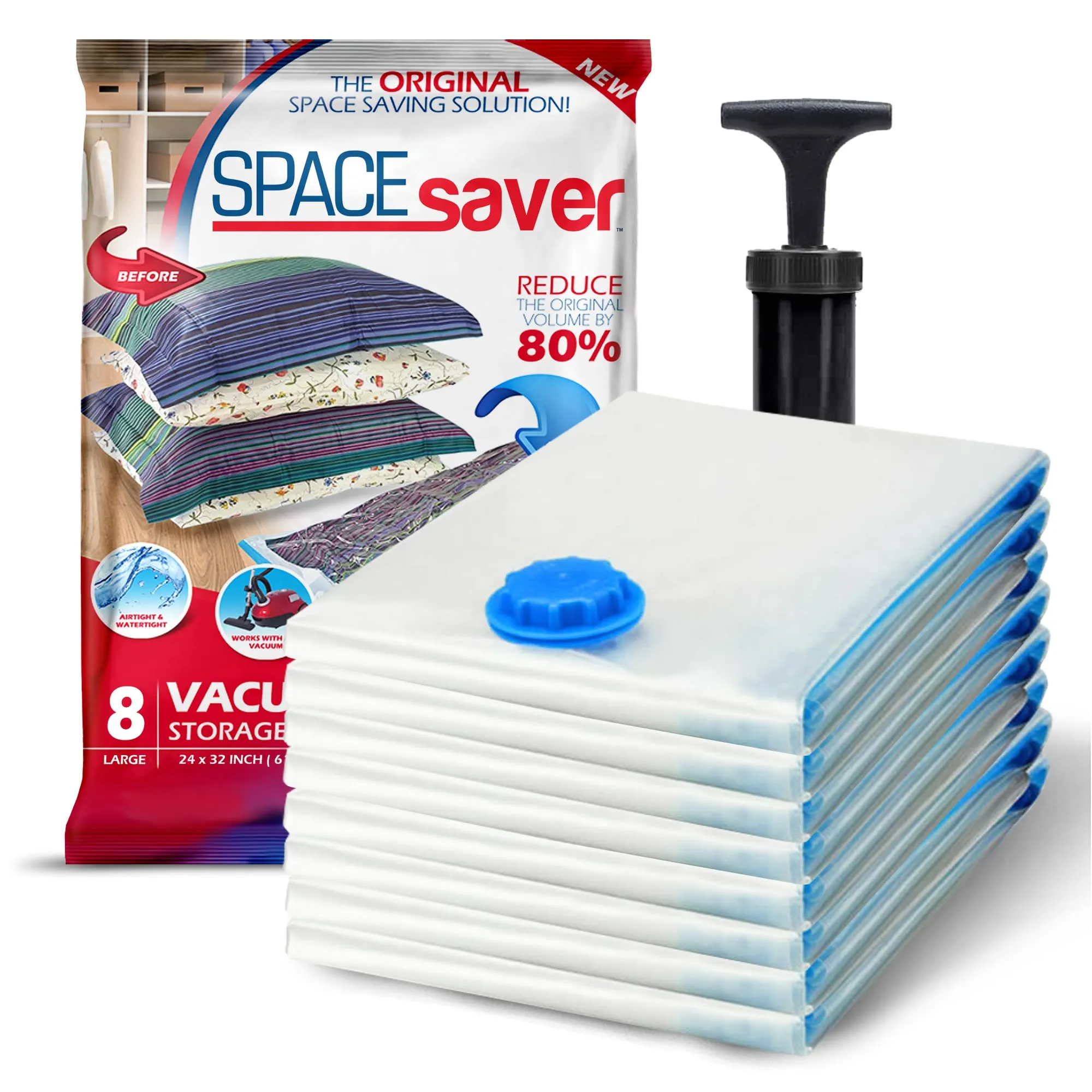 S Space Saver Vacuum Storage Bags (Large,8pk) Save 80% Storage Space - Storage