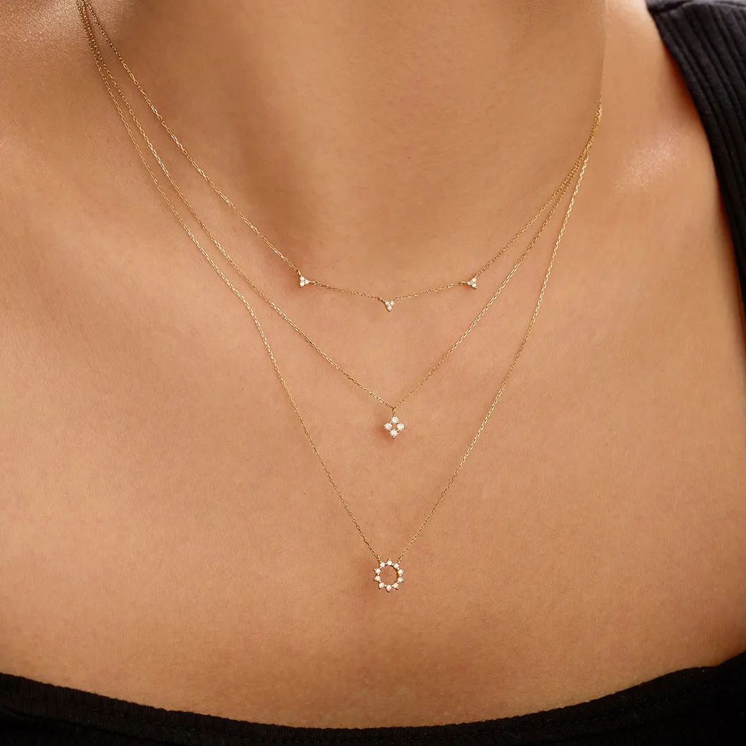 SANDRA | Natural Diamond Triple Station Necklace