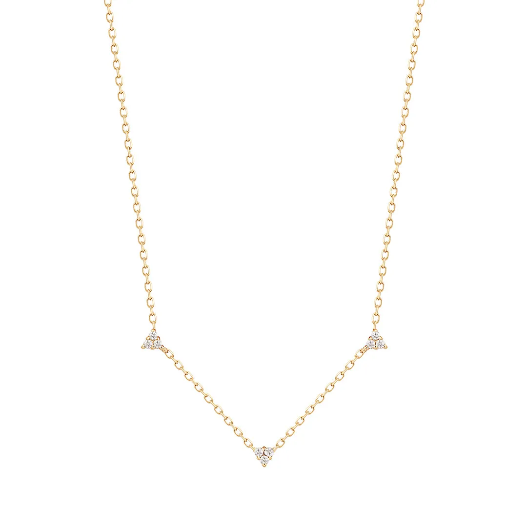 SANDRA | Natural Diamond Triple Station Necklace