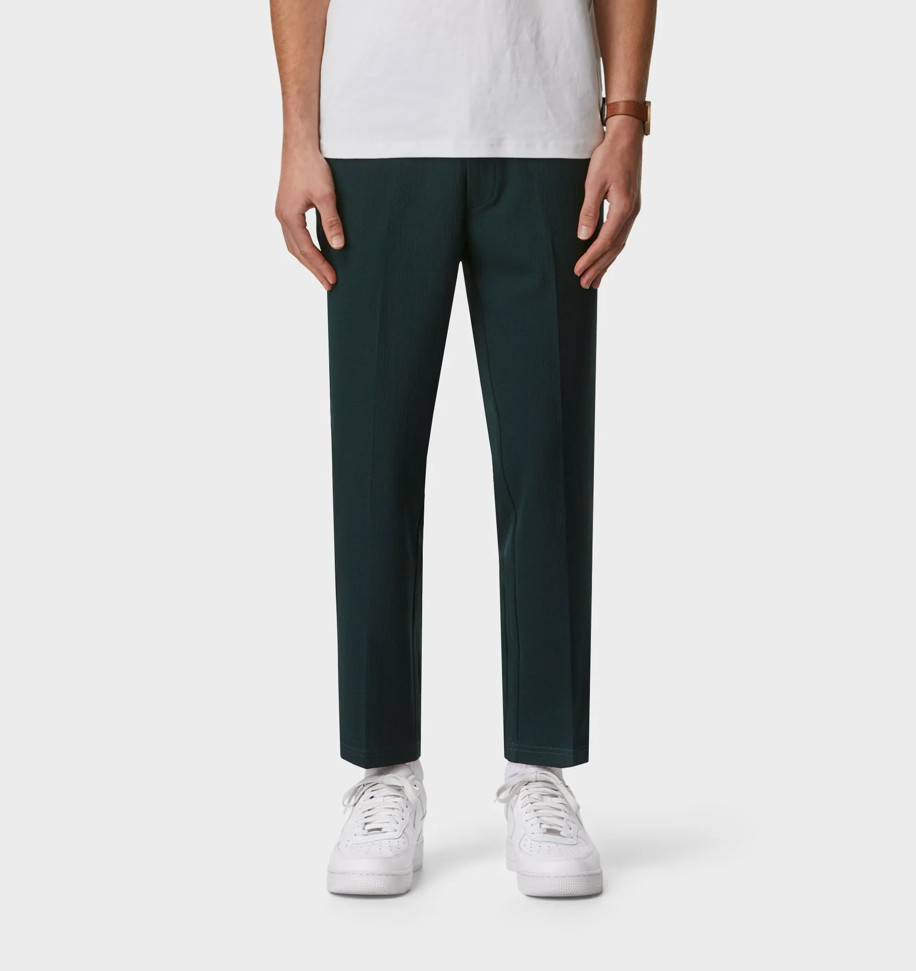 Seersucker Slim Kobe Pant - Regular - Dark Green