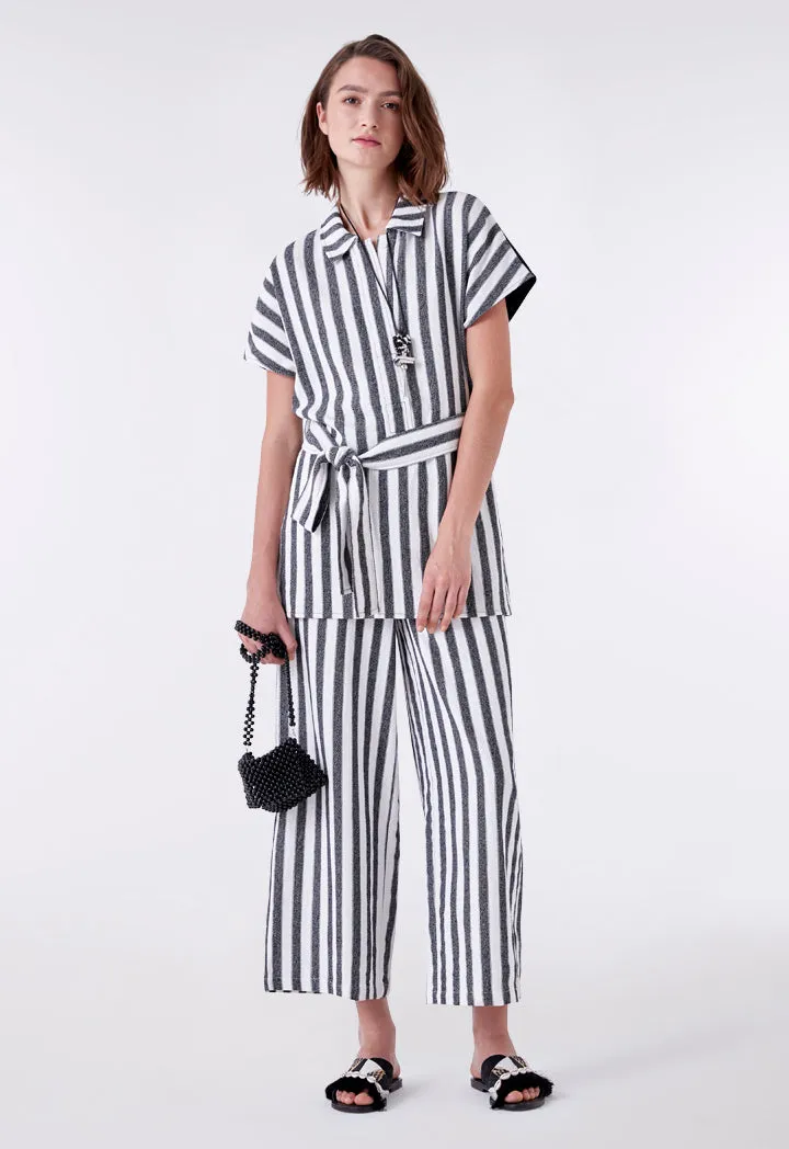 Silver Lurex Striped Cullotes