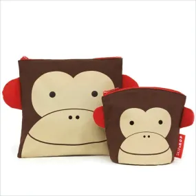 Skip Hop ZOO Reusable Sandwich & Snack Bag Set Monkey