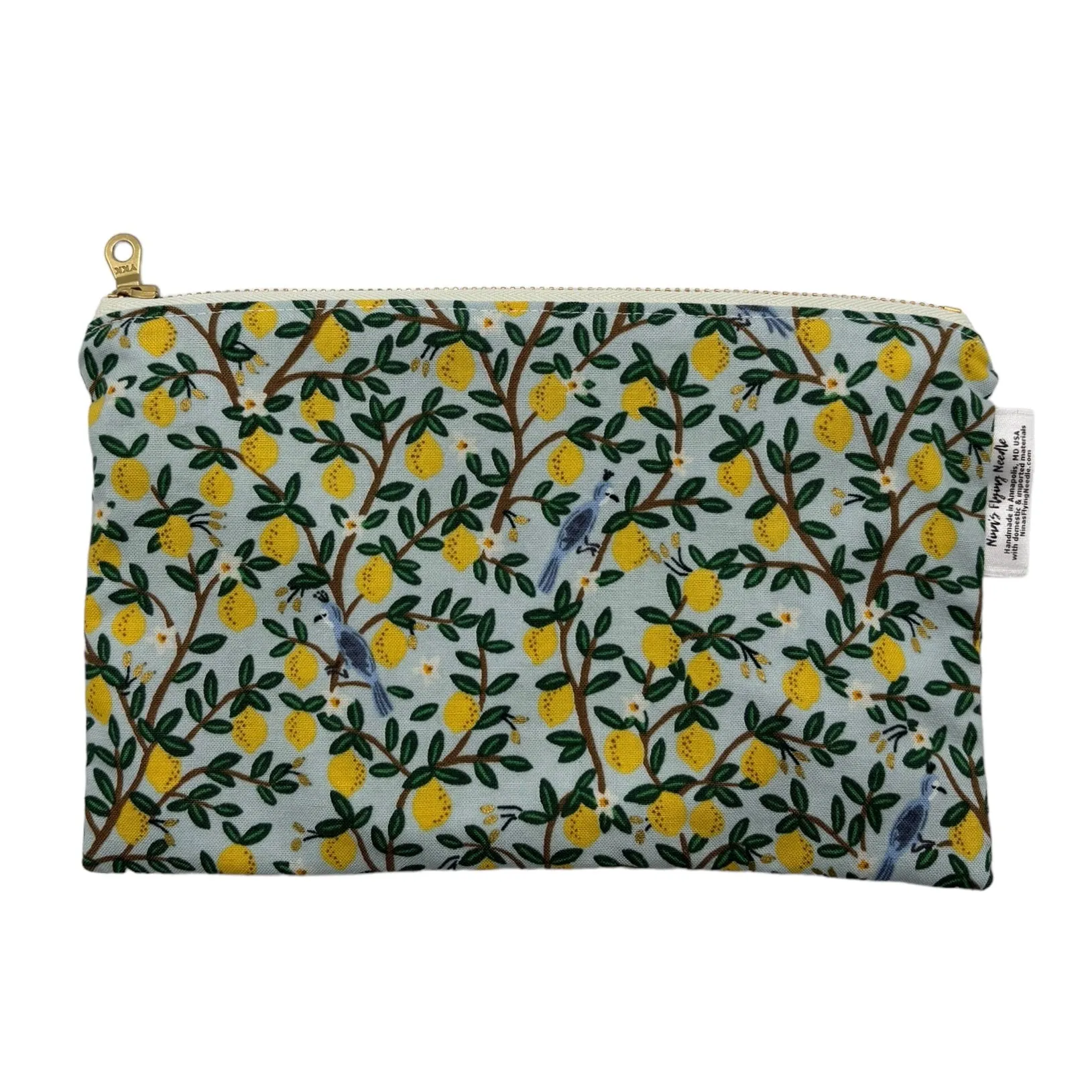 Snack Sized Reusable Zippered Bag Lemon Tree with Metal Zipper