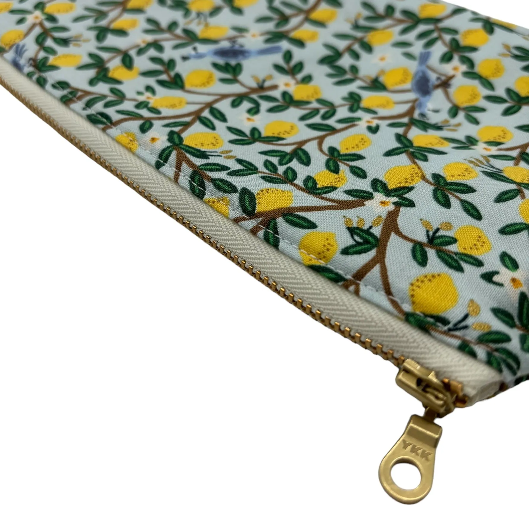 Snack Sized Reusable Zippered Bag Lemon Tree with Metal Zipper