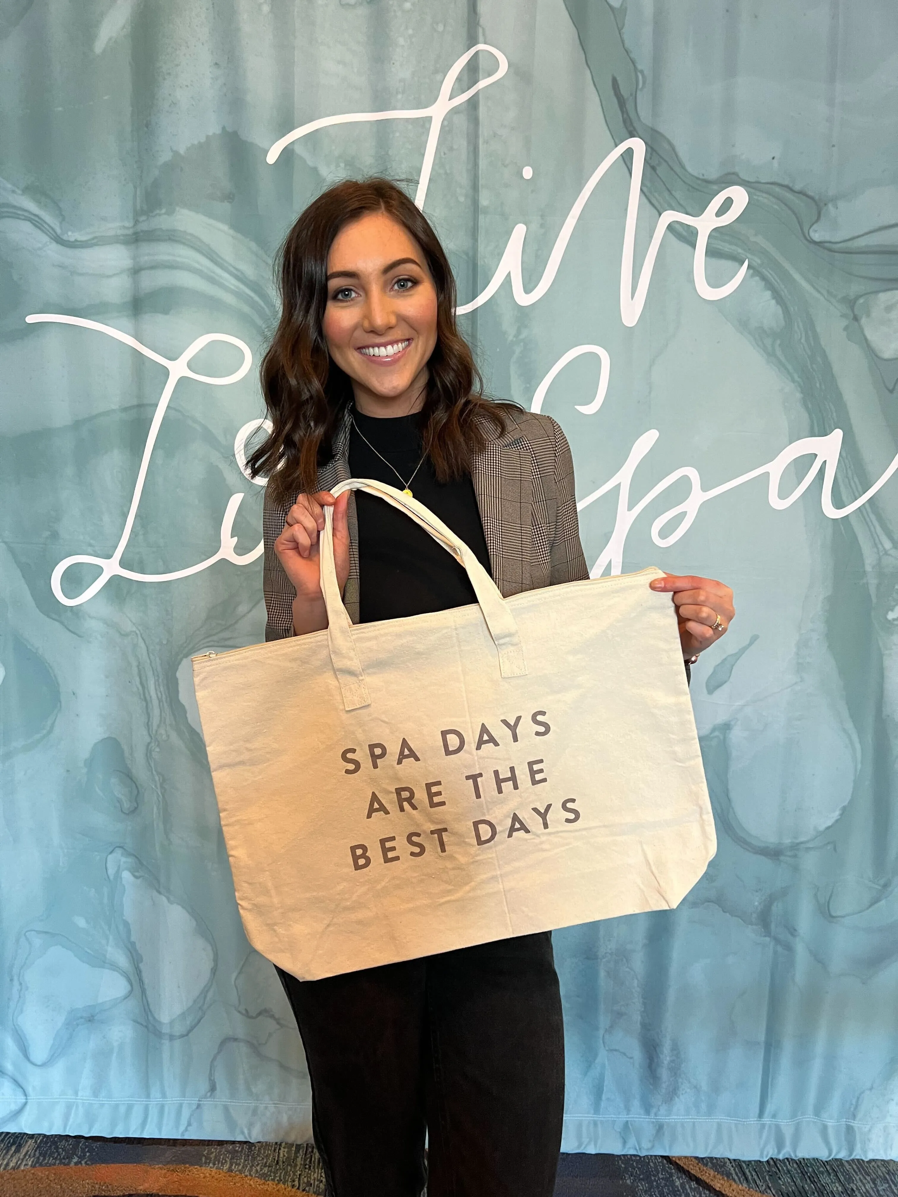 Spa Days Are The Best Days Tote Bag w/ Zipper Top | Lucky Owl