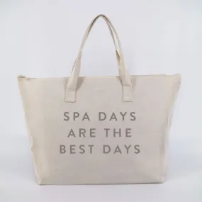 Spa Days Are The Best Days Tote Bag w/ Zipper Top | Lucky Owl