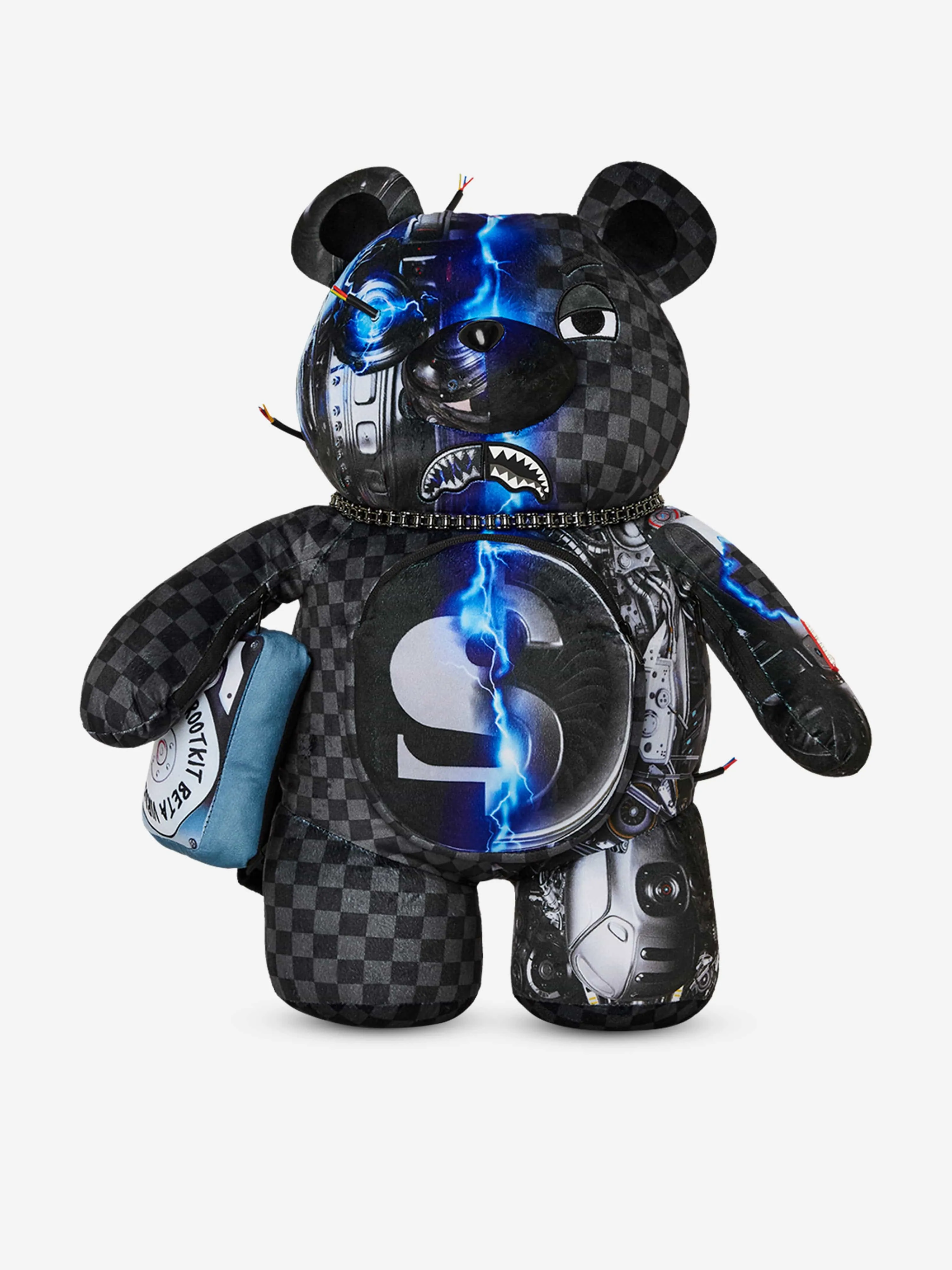 Sprayground Kids Cyborg Bear Backpack in Black (63.5 cm)