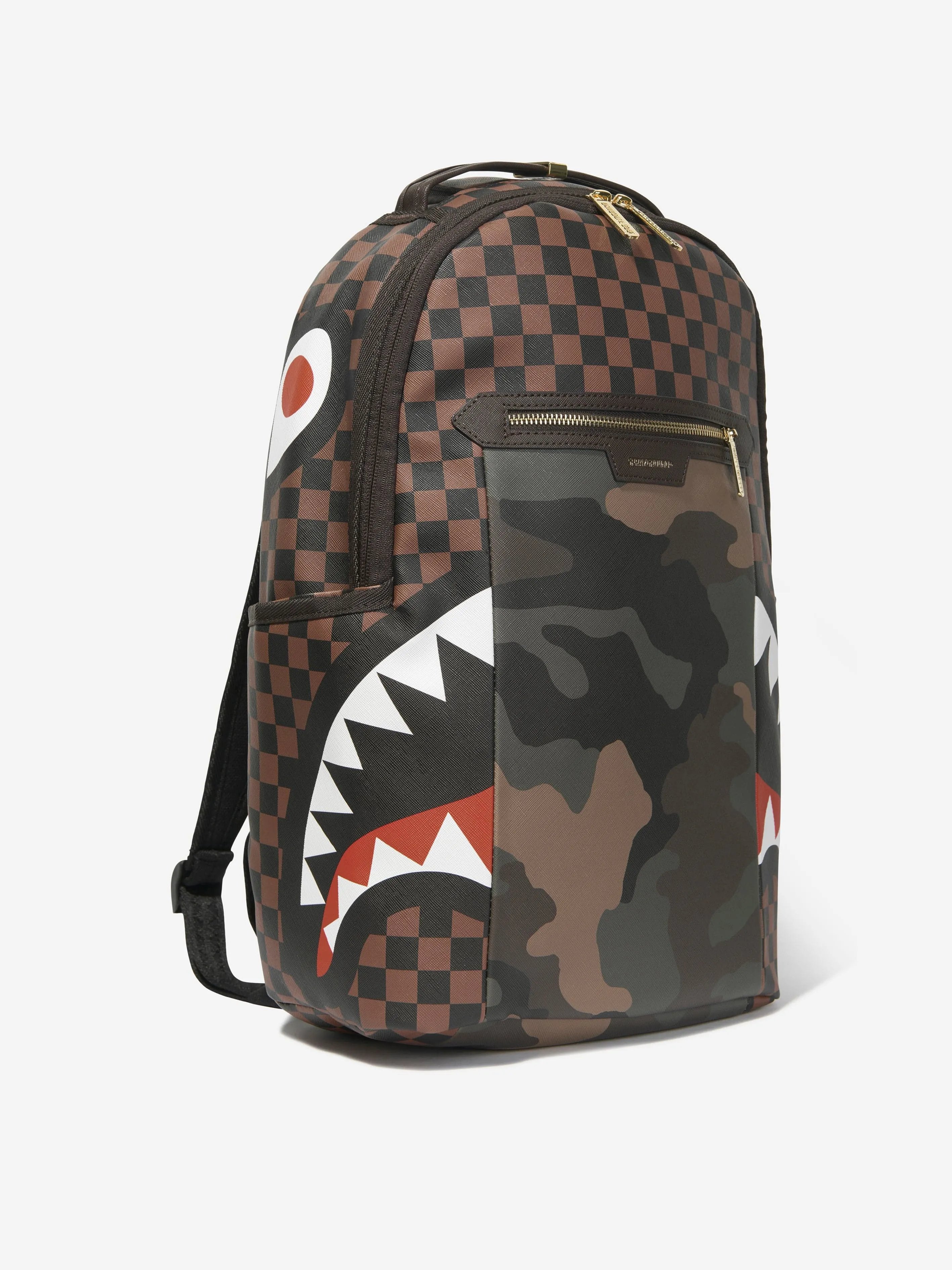 Sprayground Kids Sip Camo Accent DLXSV Backpack in Brown