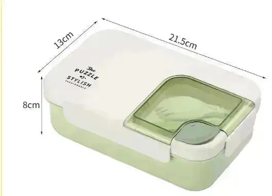 Square Compartment Lunch Lunch Box Canteen Plastic Lunch Box Microwaveable Heating