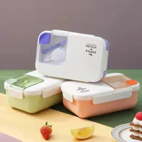 Square Compartment Lunch Lunch Box Canteen Plastic Lunch Box Microwaveable Heating