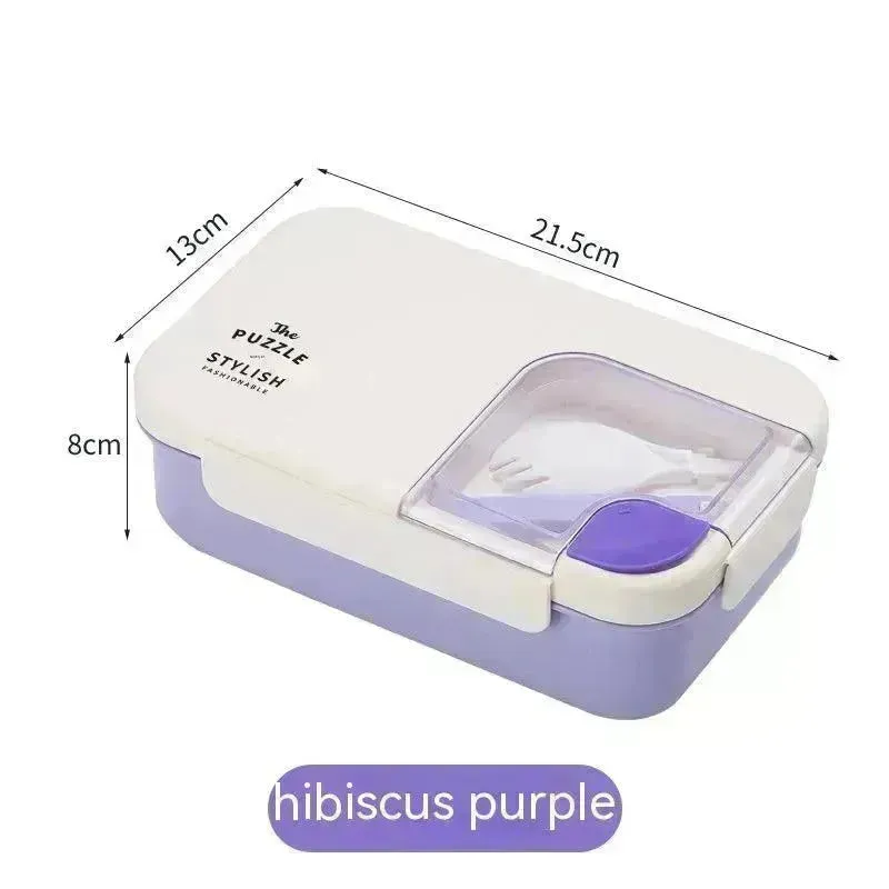 Square Compartment Lunch Lunch Box Canteen Plastic Lunch Box Microwaveable Heating