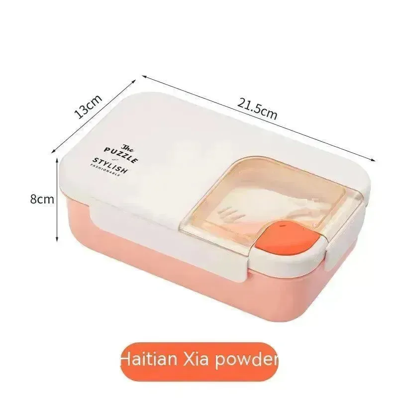 Square Compartment Lunch Lunch Box Canteen Plastic Lunch Box Microwaveable Heating