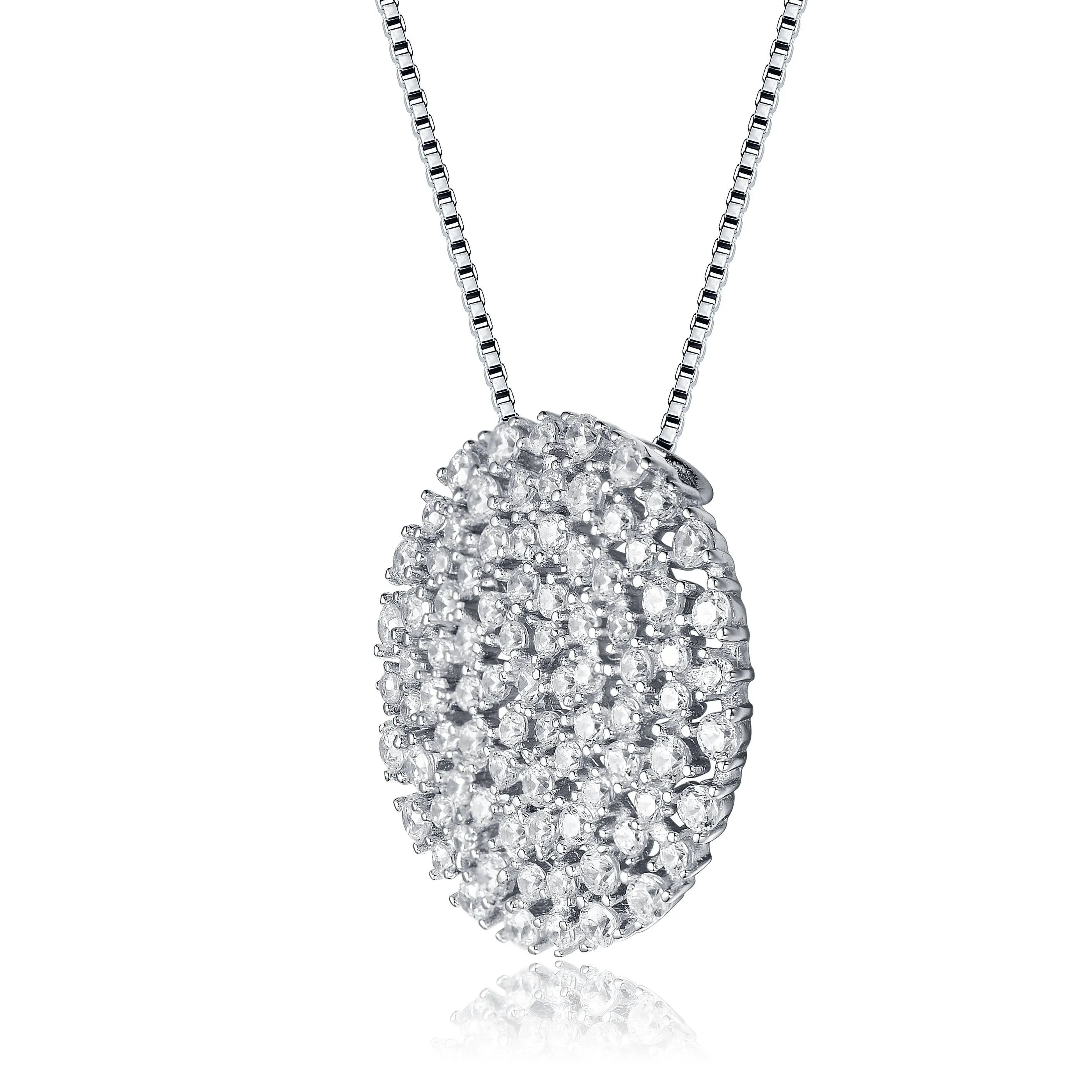 Sterling Silver and Cubic Zirconia Halo Pendant