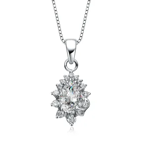 Sterling Silver White Cubic Zirconia Studded Pendant