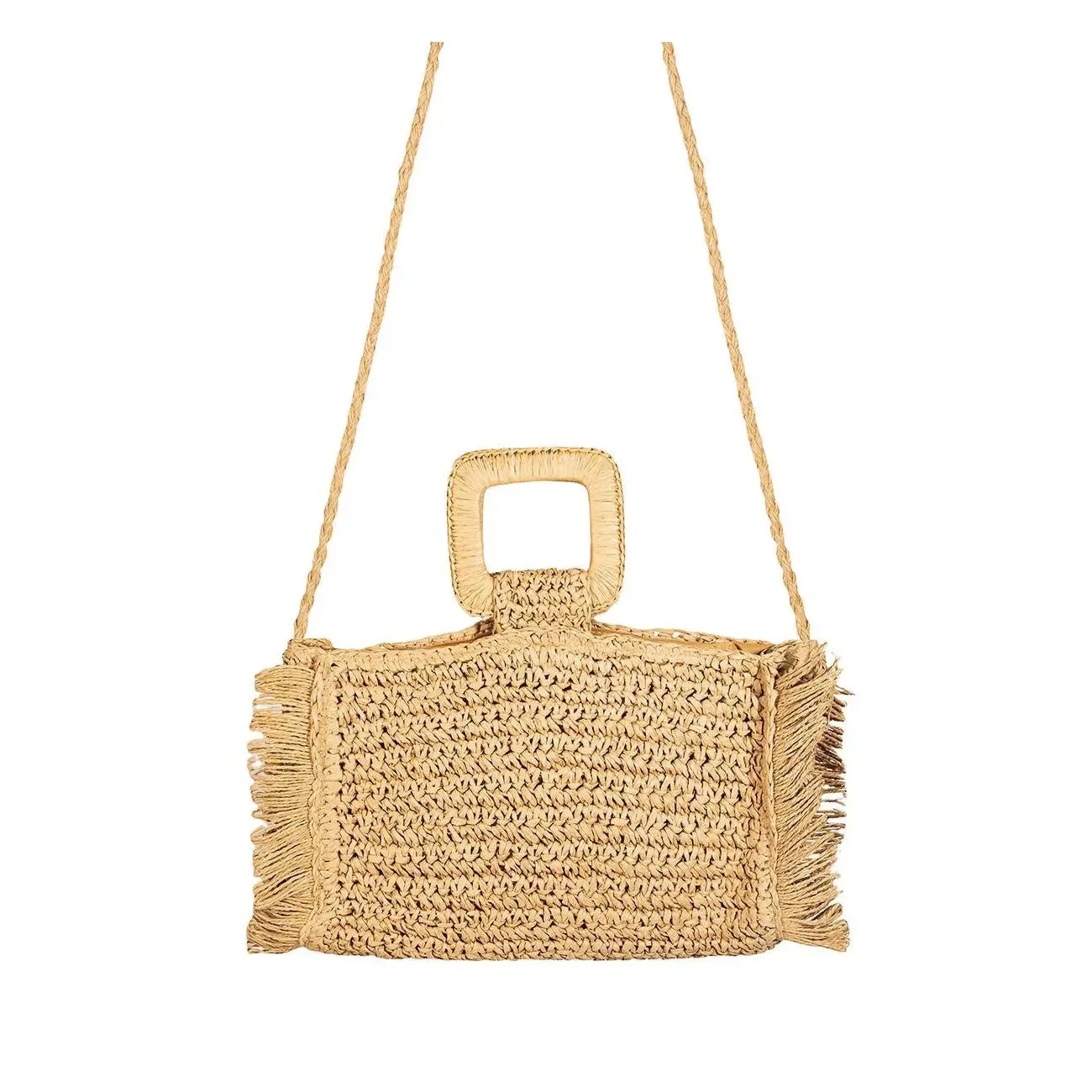 Straw Fringe Shoulder Bag