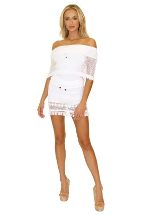 'Summer' Crochet Fringe Hem Skort